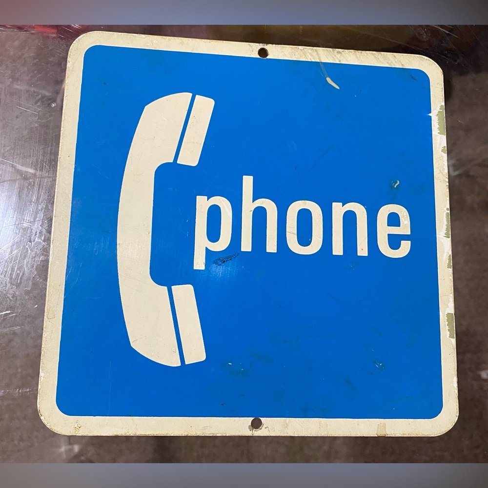 Vintage Pay Phone Sign